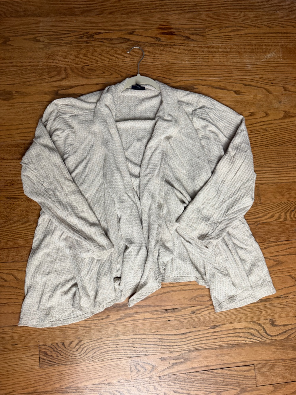 a.n.a Women’s 2X Oatmeal Beige Open Front Cardigan Plus Size Draped Knit